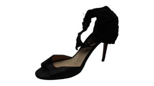 Valentina Carrano Suede Heels, Black, Size EU 37.5. Used, No Box