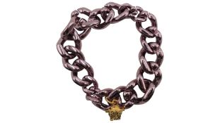 Versace Medusa Charm Chain Necklace, Purple/Gold