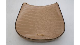 Carvela Lock Scoop Mini Hangbag, Croc Print, Tan