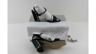 Jimmy Choo Women's Aadra Heeled Sandals, Black, UK 3. Box damaged