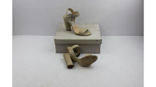 Jimmy Choo Women's Mischa 100 High Heels, Natural Crystal Buckle, UK 5. Box damaged