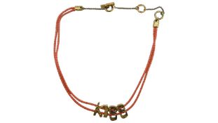 Acne Studios Kiss Necklace, Orange