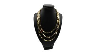 Kenneth Jay Lane 3 Strand Necklace, Length 22.5cm. Used, No Box, Some Natural Flaws from Wear