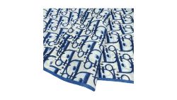 Dior Women's 100% Pure Silk Scarf, Blue/White. Used