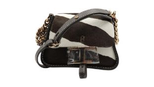 Tod's Timeless Crossbody Micro Bag In Leather, Brown/White