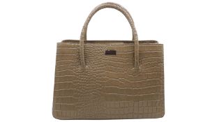 Osprey Crocodile Tote Bag, Beige