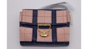 Coccinelle Arlettis Patch Suede and Leather Handbag, Ink/New Pivoine