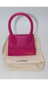Jacquemus Women's Le Chiquito Moyen Bag, Pink with Tag, Straps & Dust Bag. Small Mark On Front of Ba