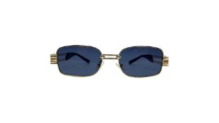 Versace Sunglasses with Case, Black/Gold Tone Metal