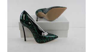 Casadei Women's Blade Jungle Love In Emerald, EU 38