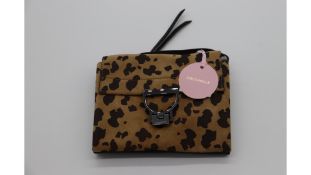Coccinelle Arlettis Animal Print Suede and Leather Handbag, Brown