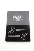 Four Boxes of Hairdresser 5.5 Inch Pro Scissors Set, Black to include Two Scissors Per Box. OVER 18'