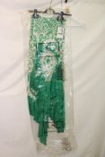 Etro Milano Oat3 Midi Skirt, Green/Beige, Size 38