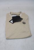 Philipp Plein Round Neck Short Sleeve Gothic Plein T-Shirt, Beige, Size S