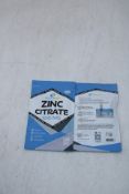 Twenty-two Zinc Citrate 100mg Supplements, 120 Vegan Tablets Per Pack, Exp.31/10/27