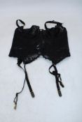 Aubade After Hours Luxury Lace Basque, Black, UK 34 E