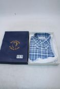 Heads Threads and Heavy Treads Checkered Shirt, Blue, Size XL