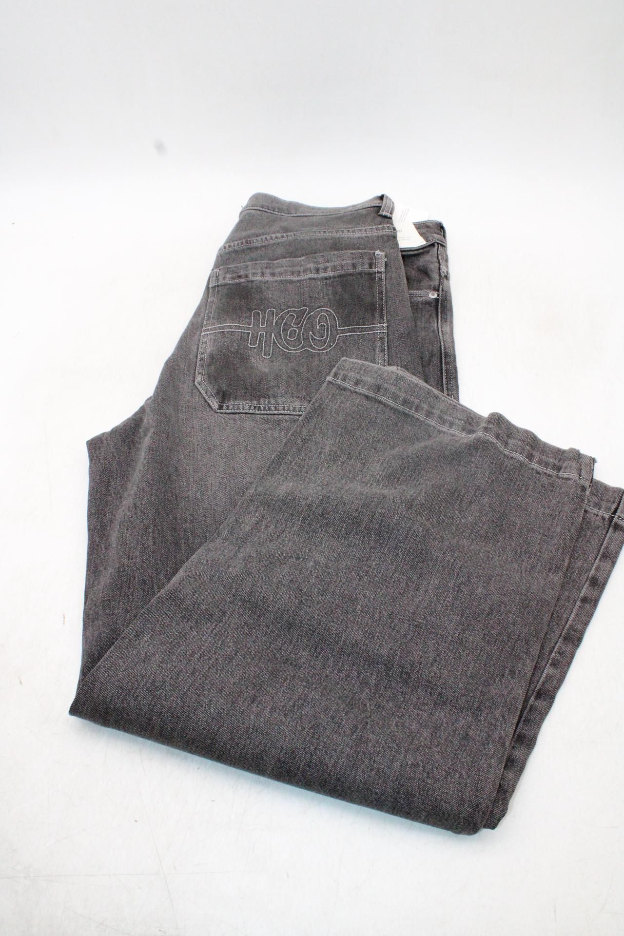 Two Hollister Super Baggy Painter Jeans, Washed Black, Size 34/30