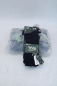 Eight Packs Sockshop Tore Recycled Plain Cotton Sports Crew Socks, Navy, UK 4-8, 3 Pairs Per Pack