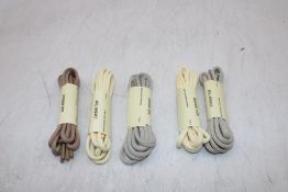 Eleven Pairs Axel Arigato Shoe Laces, 1x Brown, 1x Blue, 2x Beige, 7x Yellow