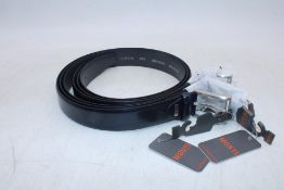 Three Monti London Leather Belts, Navy, Size 2x 105cm/40'', 1x 95cm/36''