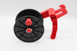 Three Electric Fence 500m Economy Fencing Wire Rope Tape Large Reel Winder, Red/Black