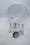 Bestier Modern Elegant Crystal Pendant Drum 4 Light Chandelier Chrome, Box Opened, Not checked