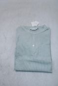 Bonpoint Mao Collar Striped Shirt, Green, Age 12