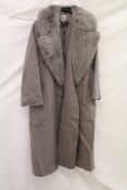 Urbancode London Midi Wool Coat with Detachable Collar, Koala, UK 12