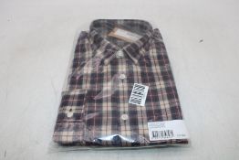 Balibaris Mercer Cotton Flannel, Shirt, Ecru/Amethyst, Size S