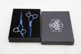 Four Boxes of Hairdresser 6 Inch Pro Scissors Set, Blue to include Two pairs of Scissors Per Box. OV