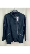 Grizas Women's Zippers Embellished Wavy Cotton Jacket, Black, Small