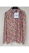 MSGM Milano Women's Camicia Shirt, Pink Floral, EU 44