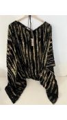 Roberto Cavalli Semi Transparent Metallic Blouse, Size 44