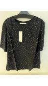 Two Oui Women's T-Shirt, Navy, Size 40