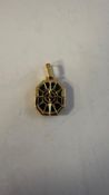 Thomas Sabo Sterling Silver Gold Plated Compass Star Green Pendant PE911-140-6, No Box