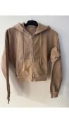 Trapstar Women's Cropped Jumper Jogging Suit, Camel, Small