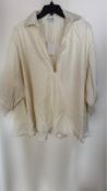 Sunnei Women's Oversized Long Sleeve Polo Top, Cream, Small