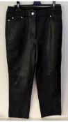 River Island Women's Leather Trousers, Black, Size 12