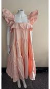 Kika Vargas Cicely Ruffle Dress, Pink, Size L
