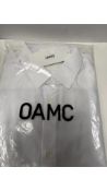 OAMC Men's Collard Long Sleeve Shirt, White, Small