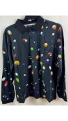 Five Bronze Men's Long Sleeve Collard Snooker T-Shirt, Black, Size M