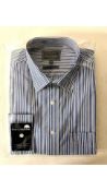 Three Woods of Shropshire Men's Double Stripe Shirt, Blue, Size 15