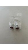 Twelve Pairs of Unbranded Sterling Silver Stud Red Flower Earrings