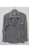 Equipment Women's Black and White Blouse, Small, No Tags