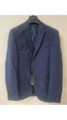 Ted Baker Men's Coxon Slim Fit Jacket, Navy Cotton Linen, Size 40R