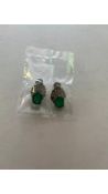 Fifteen Pairs of Unbranded Sterling Silver Green Stone Earrings