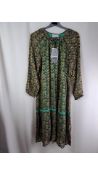 Cecilie Copenhagen Midi Dress, Green/Yellow, Size M