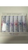 Five Packs of Luxury Handkerchiefs Women's Handkerchiefs, Butterflies, 6 Per Pack