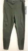 Two Strong ID Performance High Waisted Leggings, Military, Size Medium